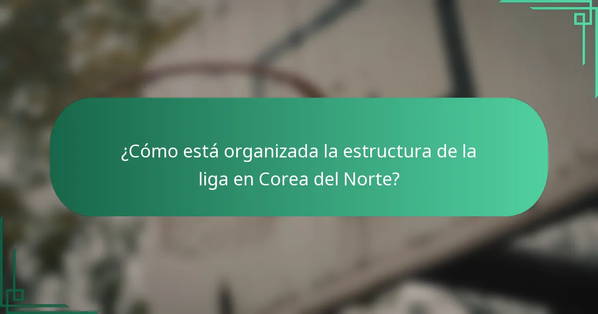 ¿Cómo está organizada la estructura de la liga en Corea del Norte?